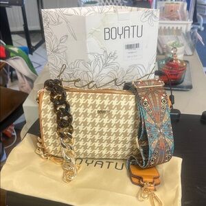 Cream and Gold Women's Bag